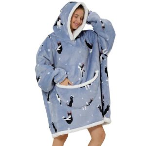 Boston Terrier Hoodie Blanket